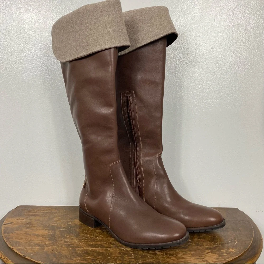 Talbots genuine leather high knee boots Sz 8.5